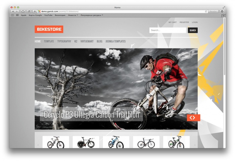 GK Bike Store - шаблон интернет магазина по продаже велотехники